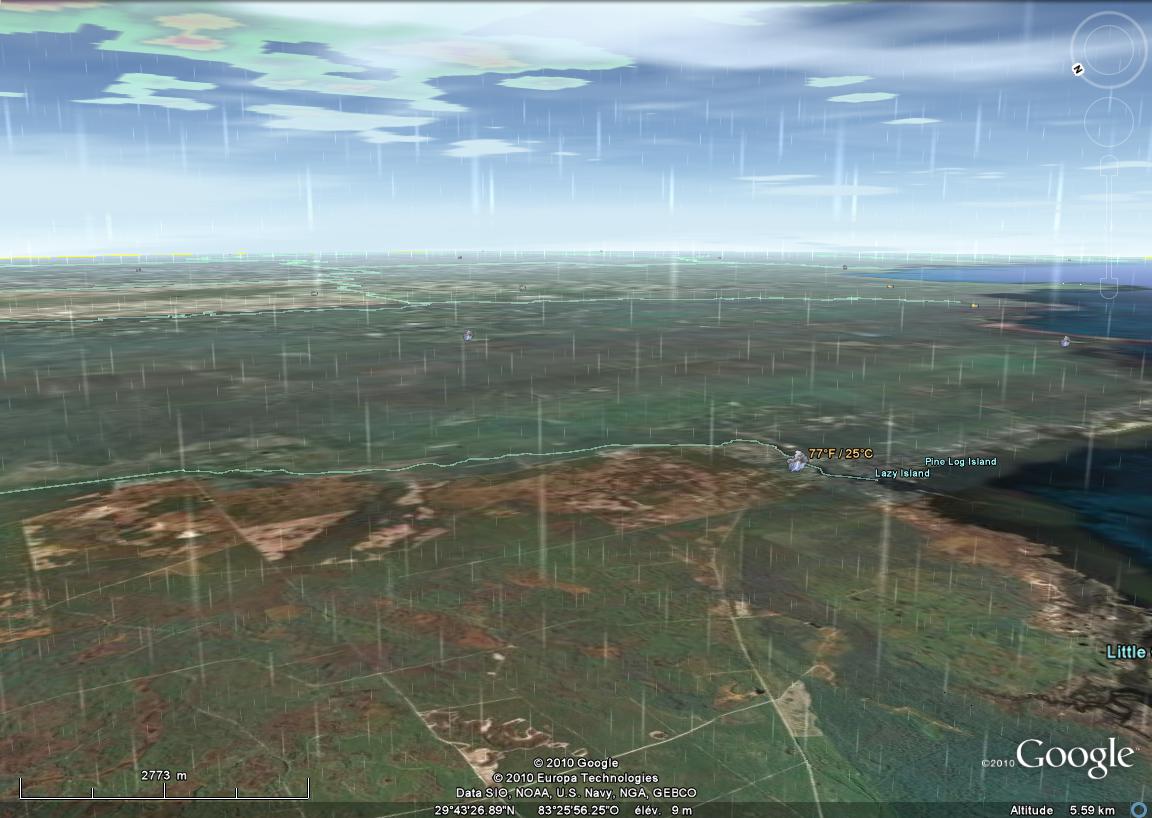 La neige et la pluie dans Google Earth Pluie10