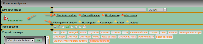 Personnaliser le choix des couleurs par défaut dans les messages - phpBB2 | punBB Bb10