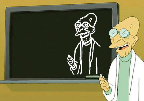 What has professor farnsworth drawn ? ;-) Whiteb12