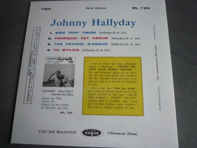 45 tours" Johnny Hallyday chante Johnny Hallyday" édité par culture factory P1610590