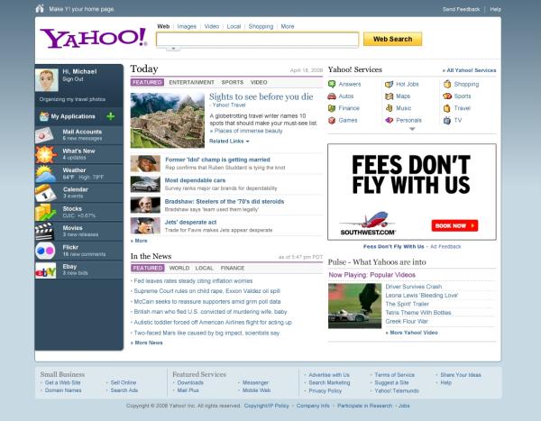 Yahoo testing livelier, more open home page Yahoo_10