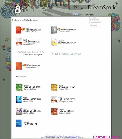 Microsoft DreamSpark, Software Gratis Khusus Mahasiswa Gb10