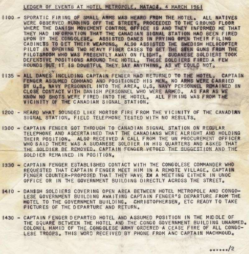 Incident Ledger for 4 March, 1961. Congo Ledger10