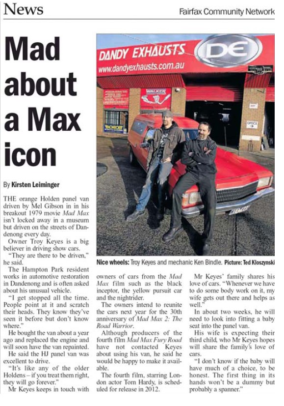 Max Van in local paper Max_pa10