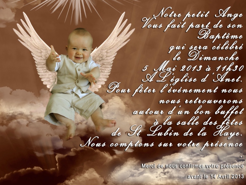 Montage photos pour le baptême de mon petit Ange :-) Babycl12