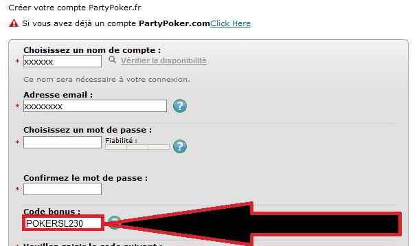 200% de bonus a l inscrption Party Poker.fr Captur24