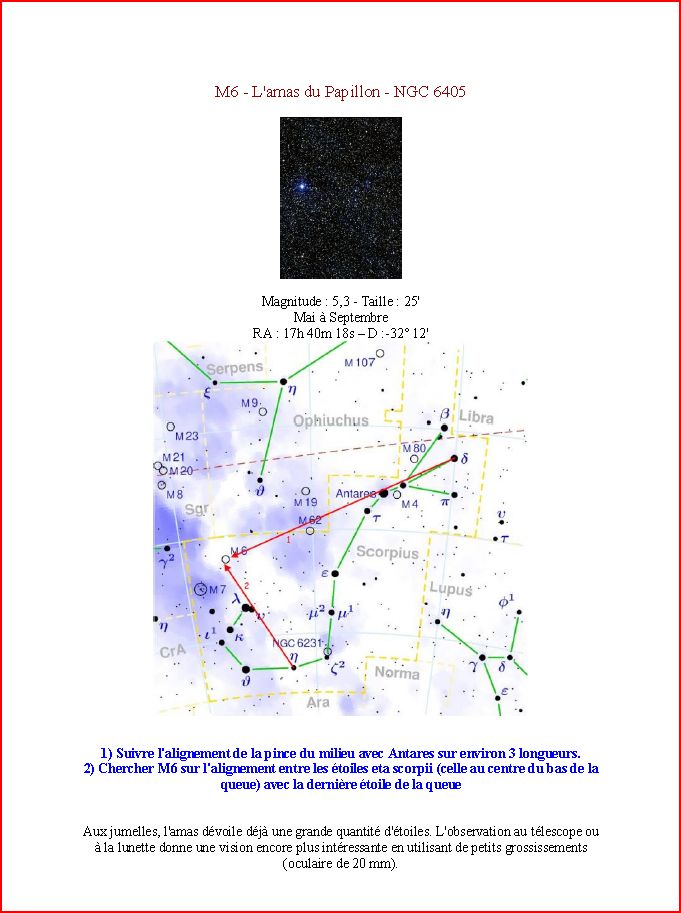 CATALOGUE MESSIERS  M  6 M_611