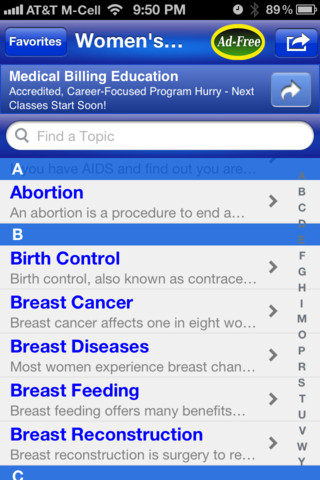 افتراضي تطبيق لمعرفه الامراض التى يمكن ان تصاب بها المرءة -تطبيق Women's Health على IOS Pic-8710