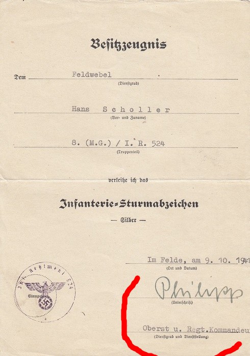 Wehrpass/Diplômes Fw. Hans SCHOLLER 42. Jäger-Division FRANCE RUSSIE CROATIE 09104110