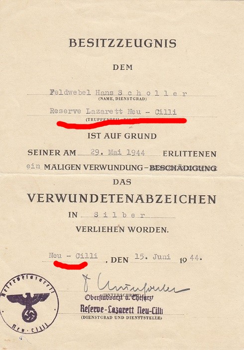Wehrpass/Diplômes Fw. Hans SCHOLLER 42. Jäger-Division FRANCE RUSSIE CROATIE 15064410