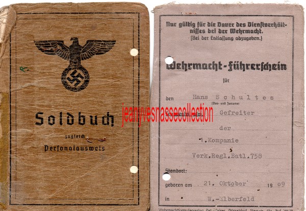 Soldbuch Feldwebel Feldgendarmerie-Abteilung (mot 696) Russie Grèce Croatie A111