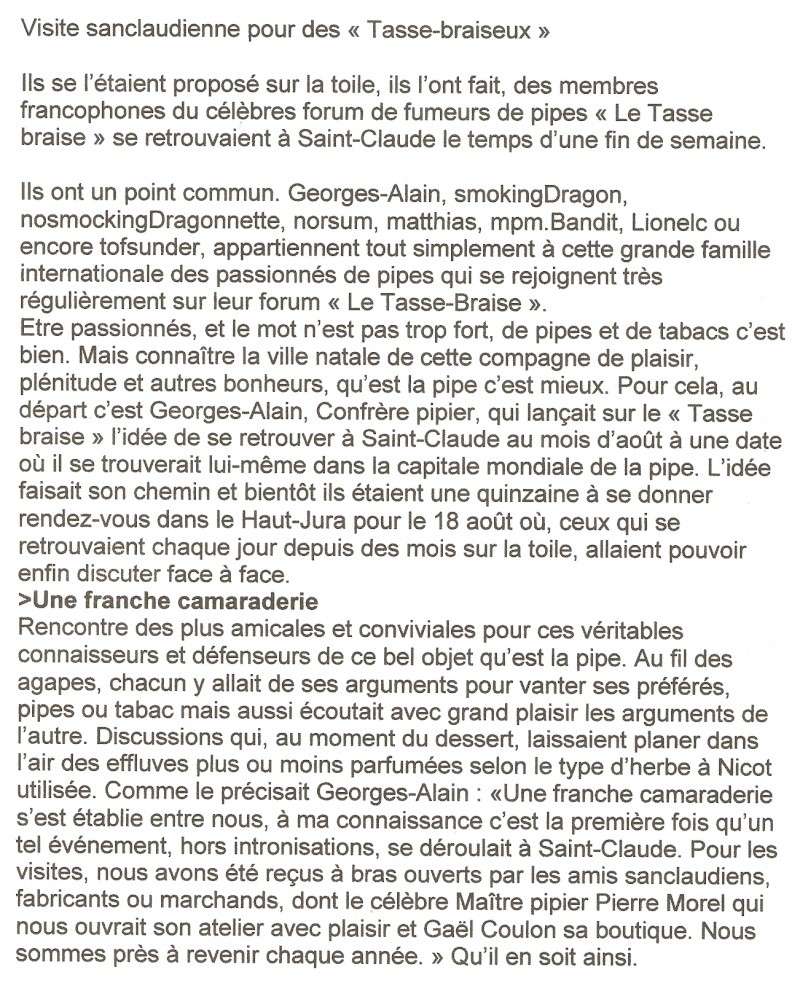 Rencontre à Saint Claude en août 2012 : le compte rendu Numari13