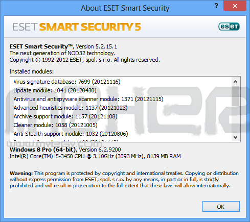 ESET 5.2.15.1 Final AntiVirus & Smart Security 12112011