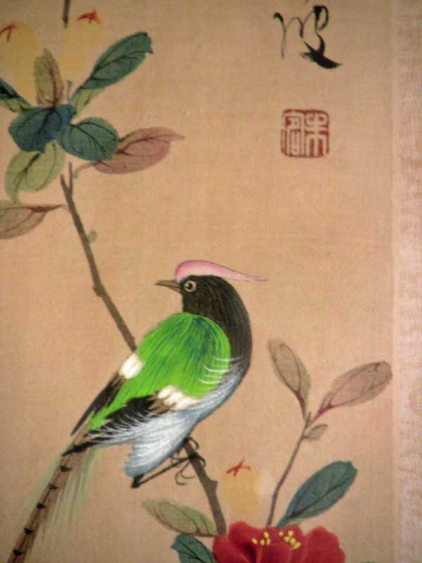 peintures sur soie signée, sujet oiseaux Img_2728
