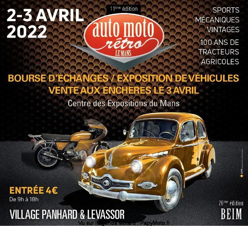 MANIFESTATION - Bourse D'échanges - 2 & 3 Avril 2022 - Centre des Expositions du Mans  11e-au11