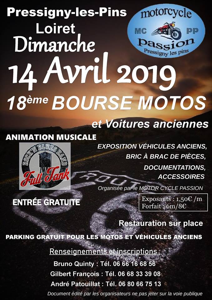 Bourse Motos 14 Avril 2019 Pressigny Les Pins ( Loiret )