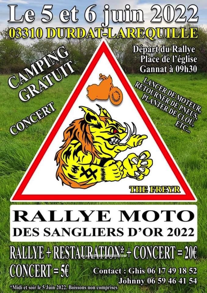 MANIFESTATION - Rallye Moto - 5 & 6 Juin 2022 - Durtat-Larequille (03310) 16517610