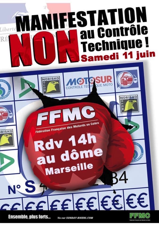 MANIFESTATION - NON au contrôle Technique - Samedi 11 Juin 2022 - Dôme de Marseille -  16542710
