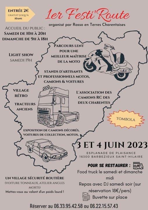 MANIFESTATION - 1er Festi' Route - 3 & 4 Juin 2023 - Barbezieux Saint - Hilaire - (16300) 16822610
