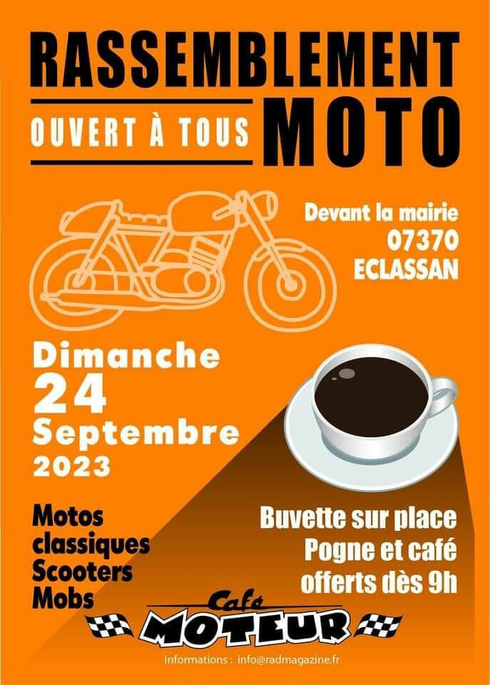 MANIFESTATION - Rassemblement Moto - Dimanche 24 Septembre 2023 - Eclassan (07370) 17069610