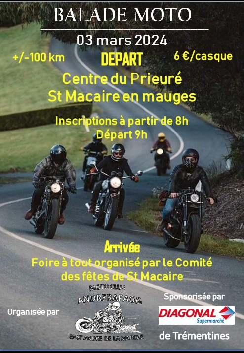 MANIFESTATION - Balade Moto - 3 Mars 2024 - St Macaire en Mauges  17073210