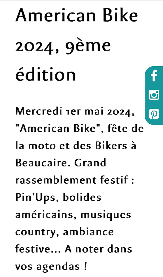 MANIFESTATION - Américan Bike - Mercredi 1er Mai 2024 - BAUCAIRE -  17114710