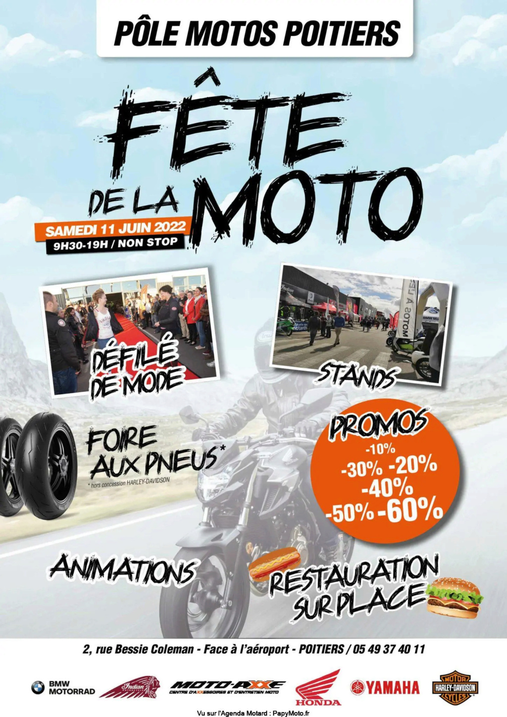MANIFESTATION - Fête de la Moto - Samedi 11 Juin 2022 - Poitiers - ( Face à L'aéroport ) 2022-010