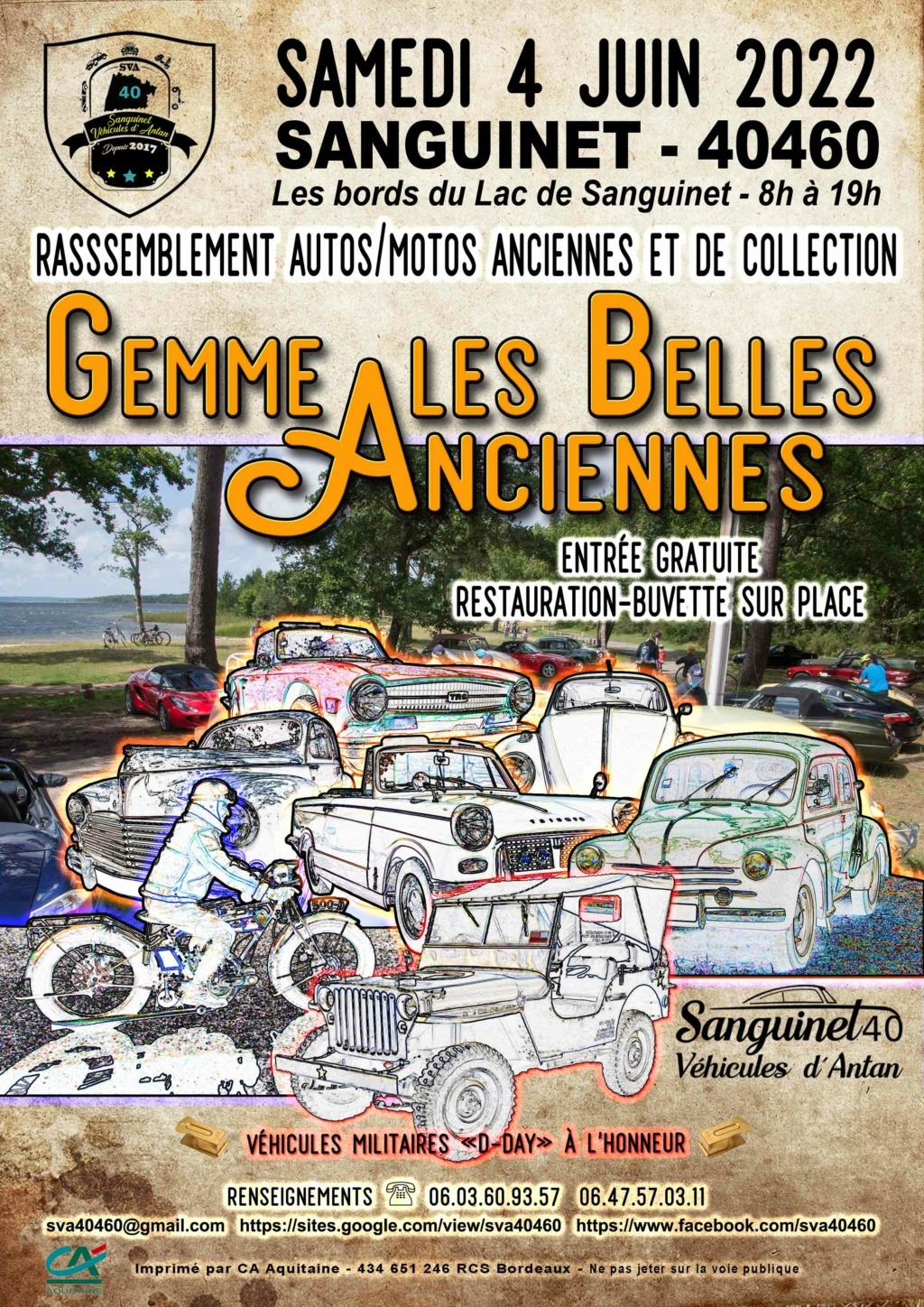 MANIFESTATION - Rassemblement Autos & Motos Anciennes - Samedi 4 Juin 2022 - Sanguinet (40460) 2022af12