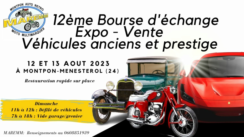 MANIFESTATION -  12ème Bourse D'échange Expo Vente - 12 & 13 Août 2023 - Montpon- Menesterol (24) 20231e10