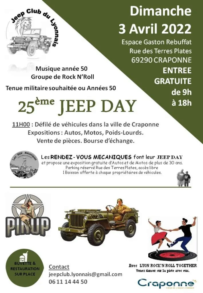 MANIFESTATION - 25ème Jeep Day - 3 Avril 2022 - Craponne (69290) 27458611