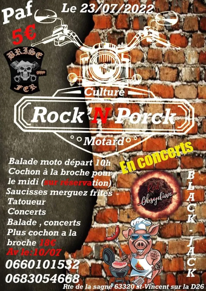 MANIFESTATION - Rock'N Porck Motard - 23 Juillet 2022 - Route de la Sagne (63320) St Vincent D26 27545610