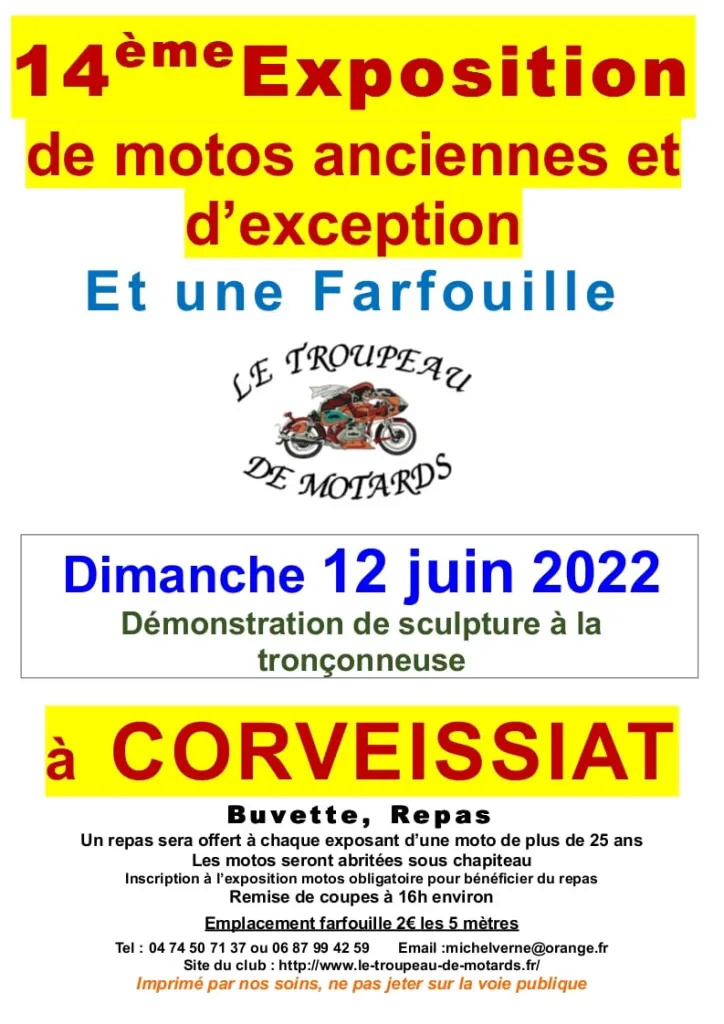 MANIFESTATION - 14ème Exposition Motos Anciennes - 12 Juin 2022 - Corveissiat 27773910