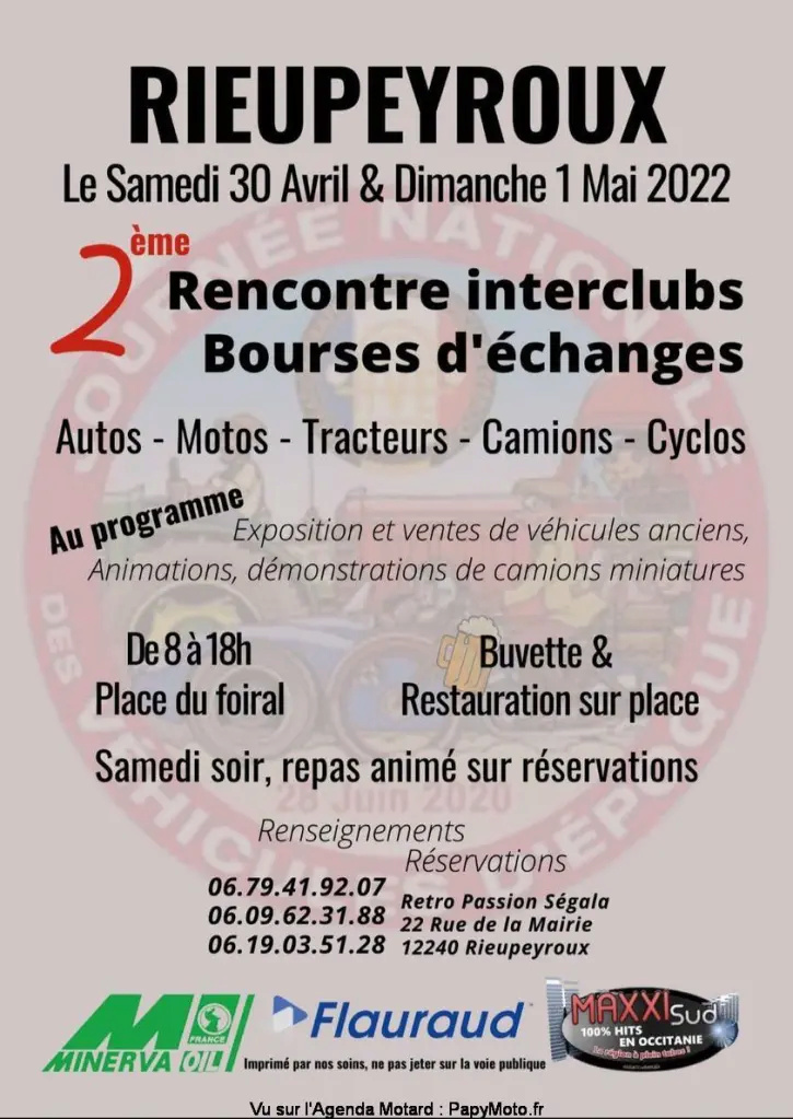 MANIFESTATION - Bourse D'échanges - 30 Avril & 1er Mai  2022 - Rieupeyroux (12240) 2e-ren13