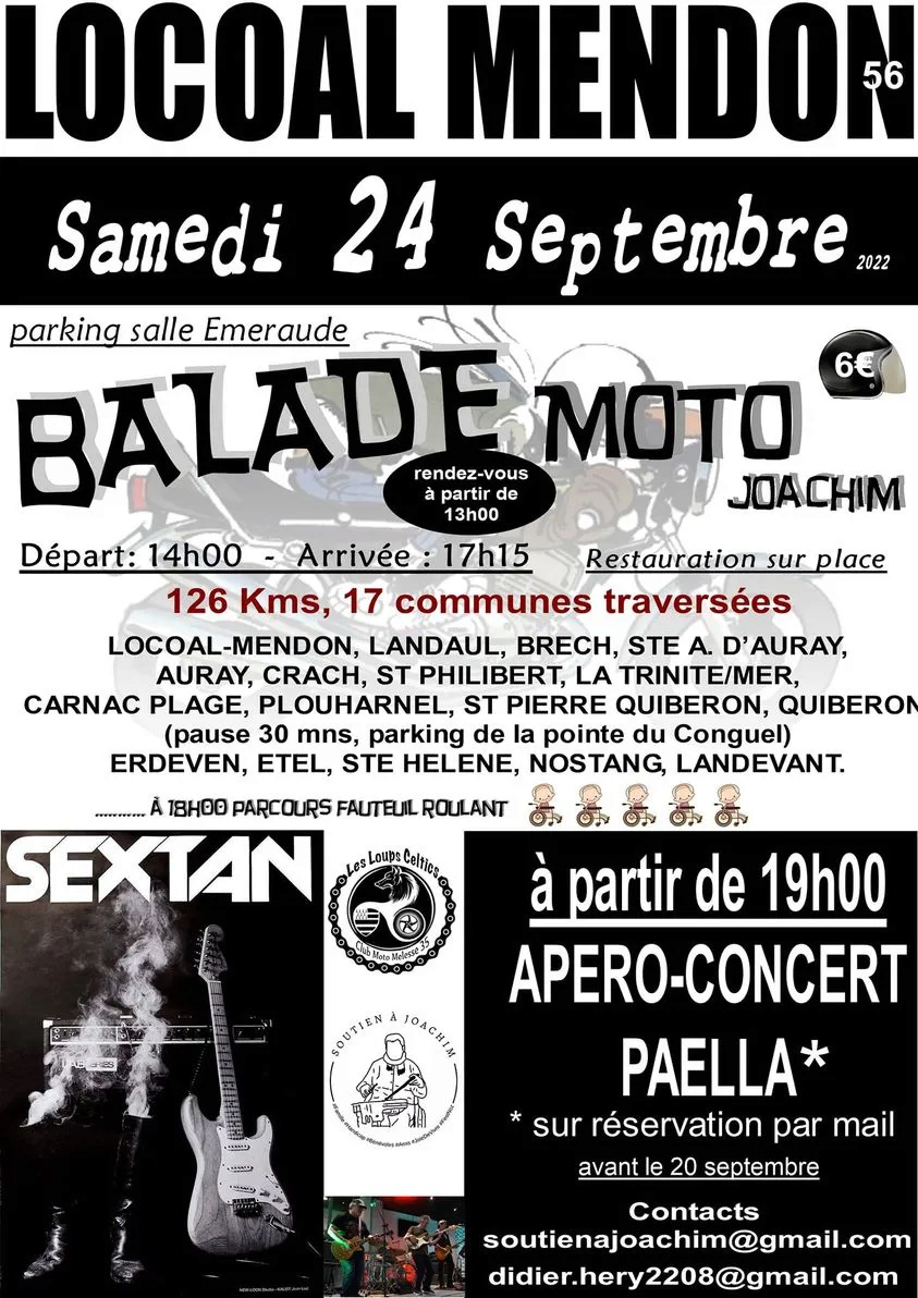MANIFESTATION - Balade Moto - Samedi 24 Septembre 2022 - Locoal Mendon (56) 30489310