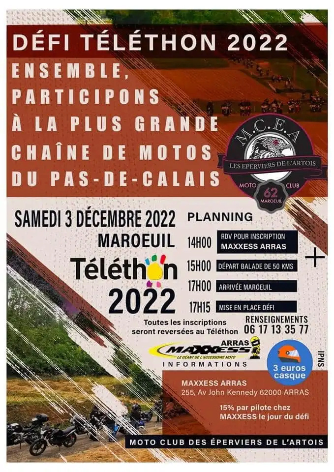 MANIFESTATION - Défi Télé thon 2022 - Samedi 3 Décembre 2022 - Maroeuil  62 - -  31239610