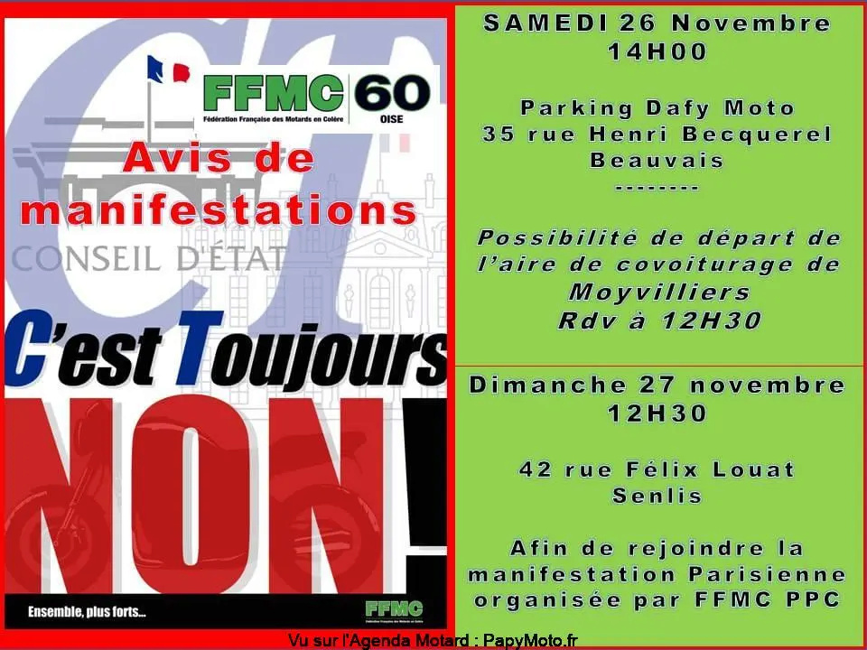 MANIFESTATION - Avis de Manifestation - 26  / 27 Novembre 2022 - Beauvais Senlis  -  31440810