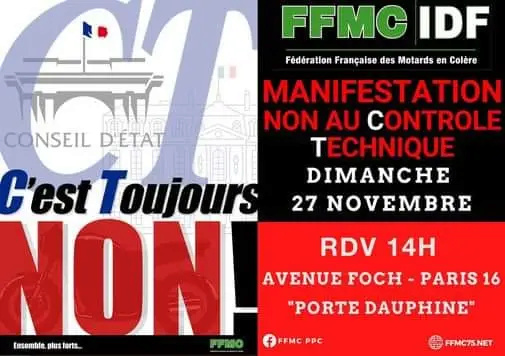MANIFESTATION - Manif Contrôle Technique - 27 Novembre 2022 -(Paris ) 31544610