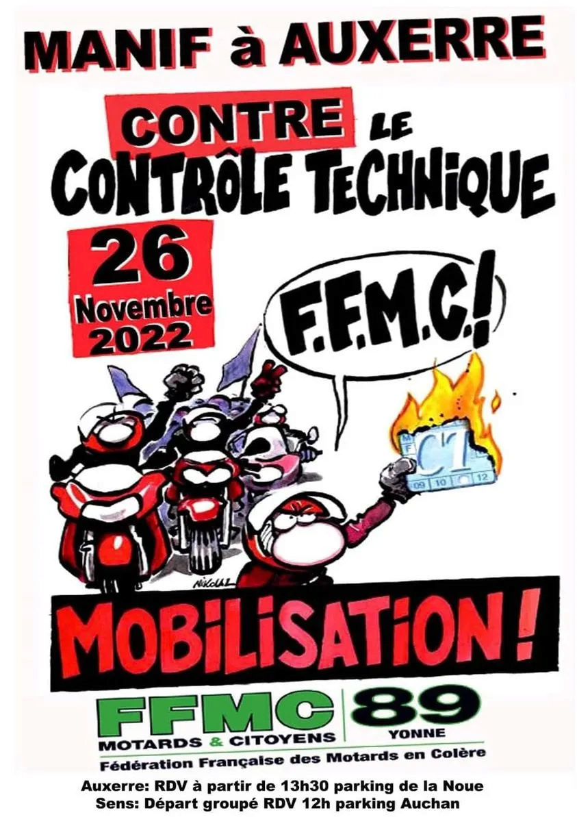 MANIFESTATION - contre le contrôle technique  - 26 Novembre 2022 - Auxerre - 31572910