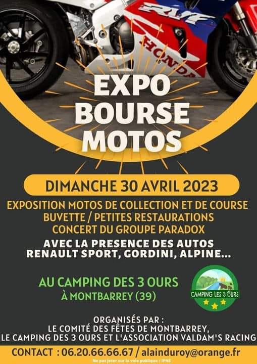 MANIFESTATION - - Expo Bourse Motos - Dimanche 30 Avril 2023 - Montbarrey (39) Camping des 3 Ours  - 32704010