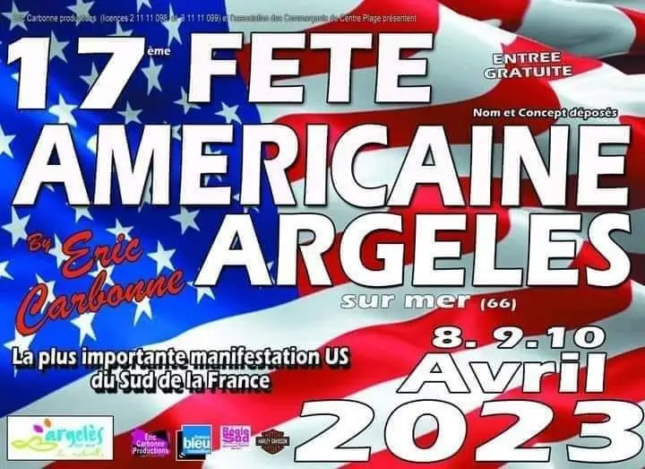 MANIFESTATION - 17ème Fête Américaine - 8/9/10 Avril 2023 - Argeles sur Mer (66) 33213911