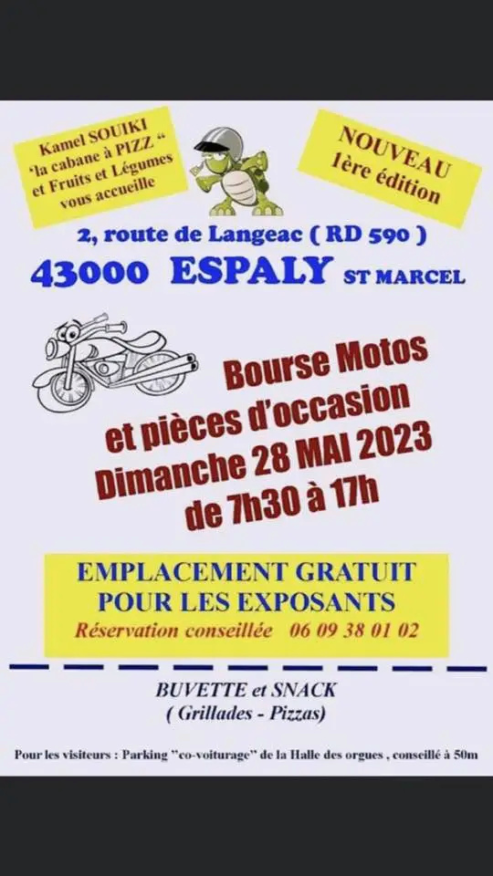 MANIFESTATION - Bourse Motos & Pieces D'occasion - Dimanche 28 Mai 2023 - Espaly (43000) 34474010