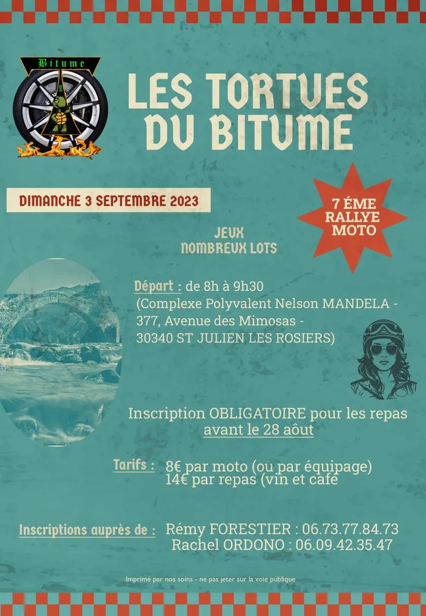 MANIFESTATION - 7 ème Rallye Moto - Dimanche 3 Septembre 2023 - St Julien Les Rosiers (30340) 34760910