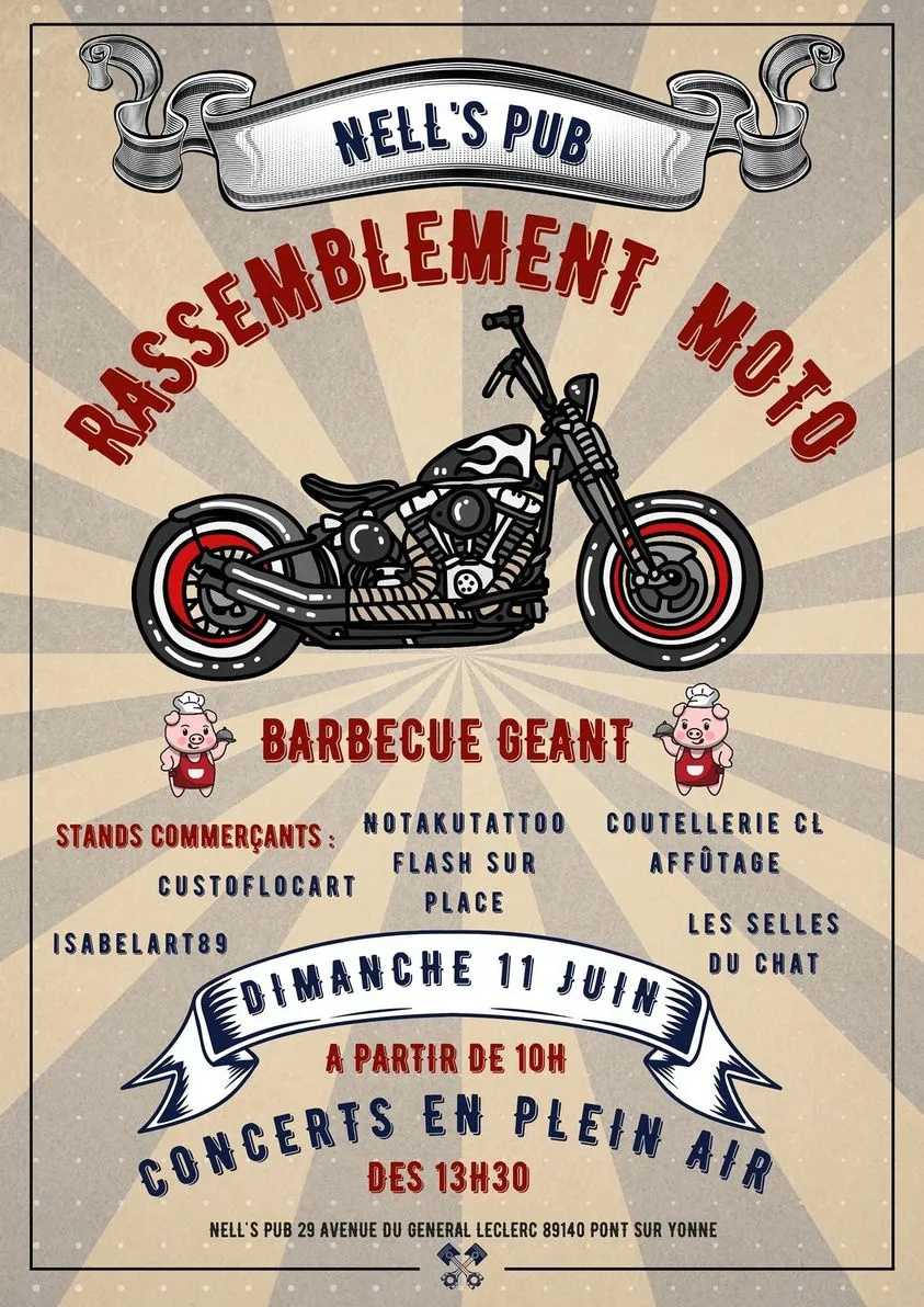 MANIFESTATION - Rassemblement Moto - Dimanche 11 Juin 2023 - Pont sur Yonne  (89140) 35068011