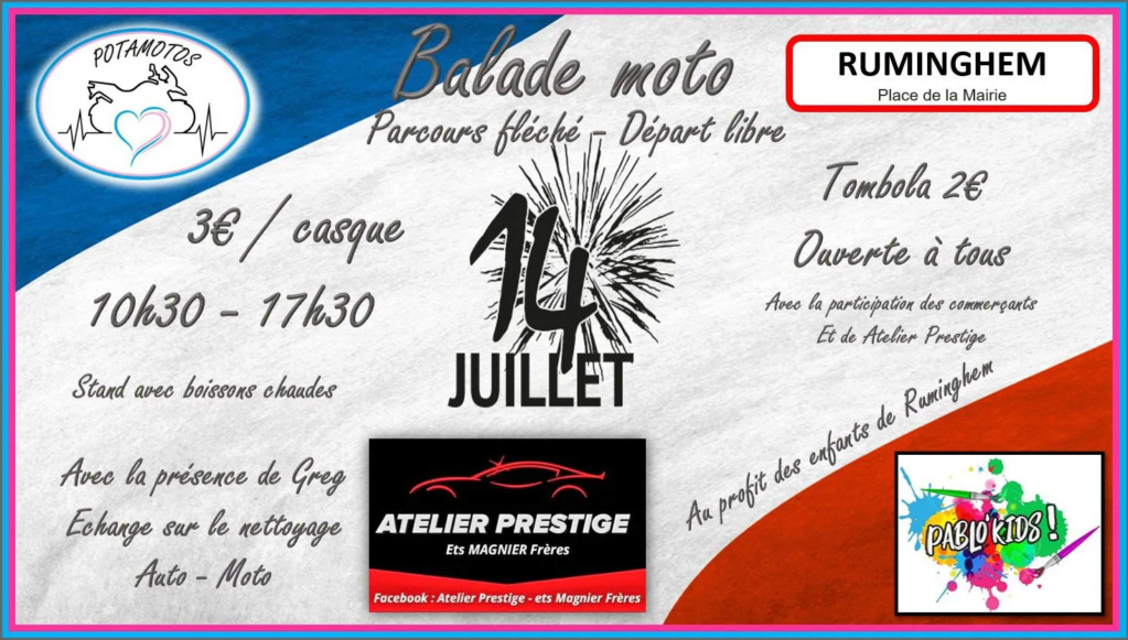 MANIFESTATION - Balade Moto - 14 Juillet 2023 - RUMINGHEM -  35494810