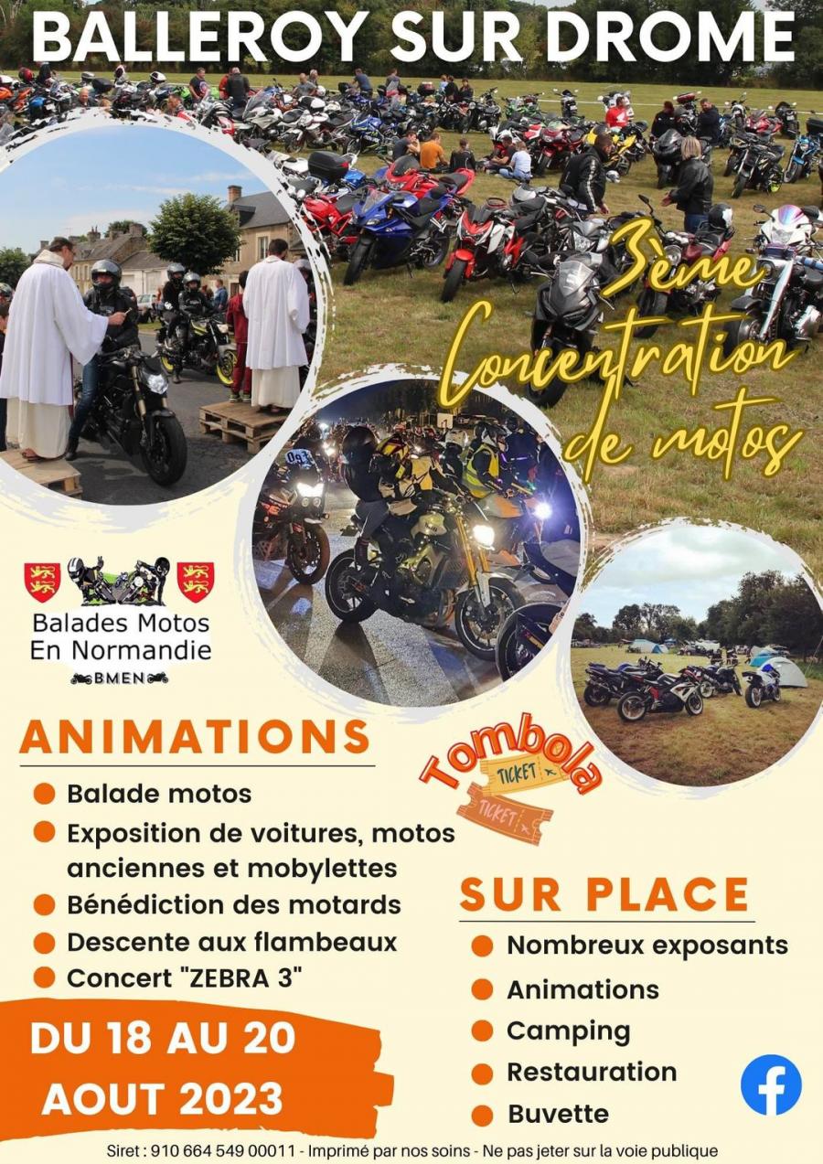 MANIFESTATION - 3ème Concentration de Motos - du 18 au 20 Août 2023 - Balleroy sur Drôme -  35509210