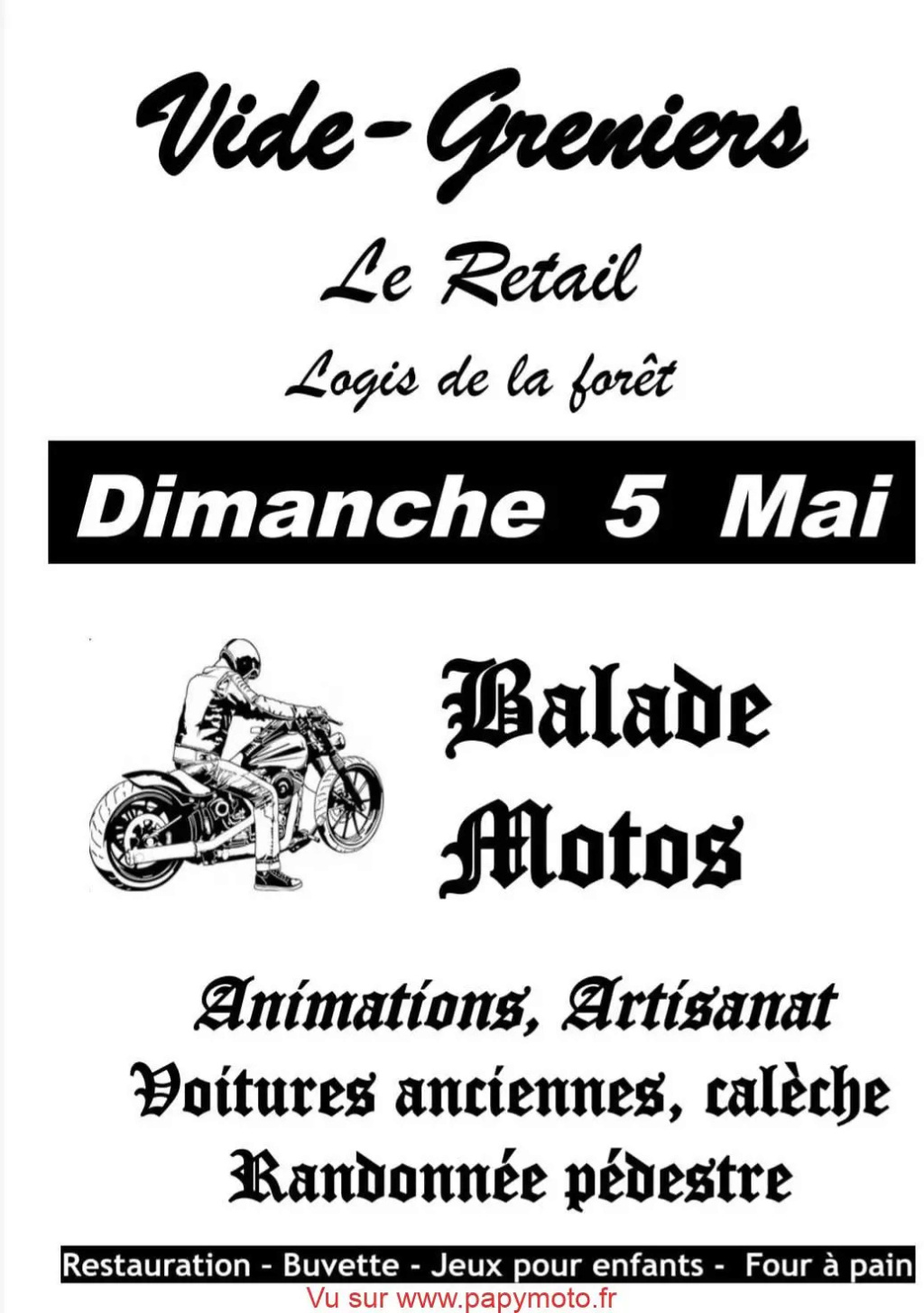 MANIFESTATION - Vide Grnier & Balade Motos - Dimanche 5 Mai 2024 - St CIERS SUR GIRNDE (33820) 43541511