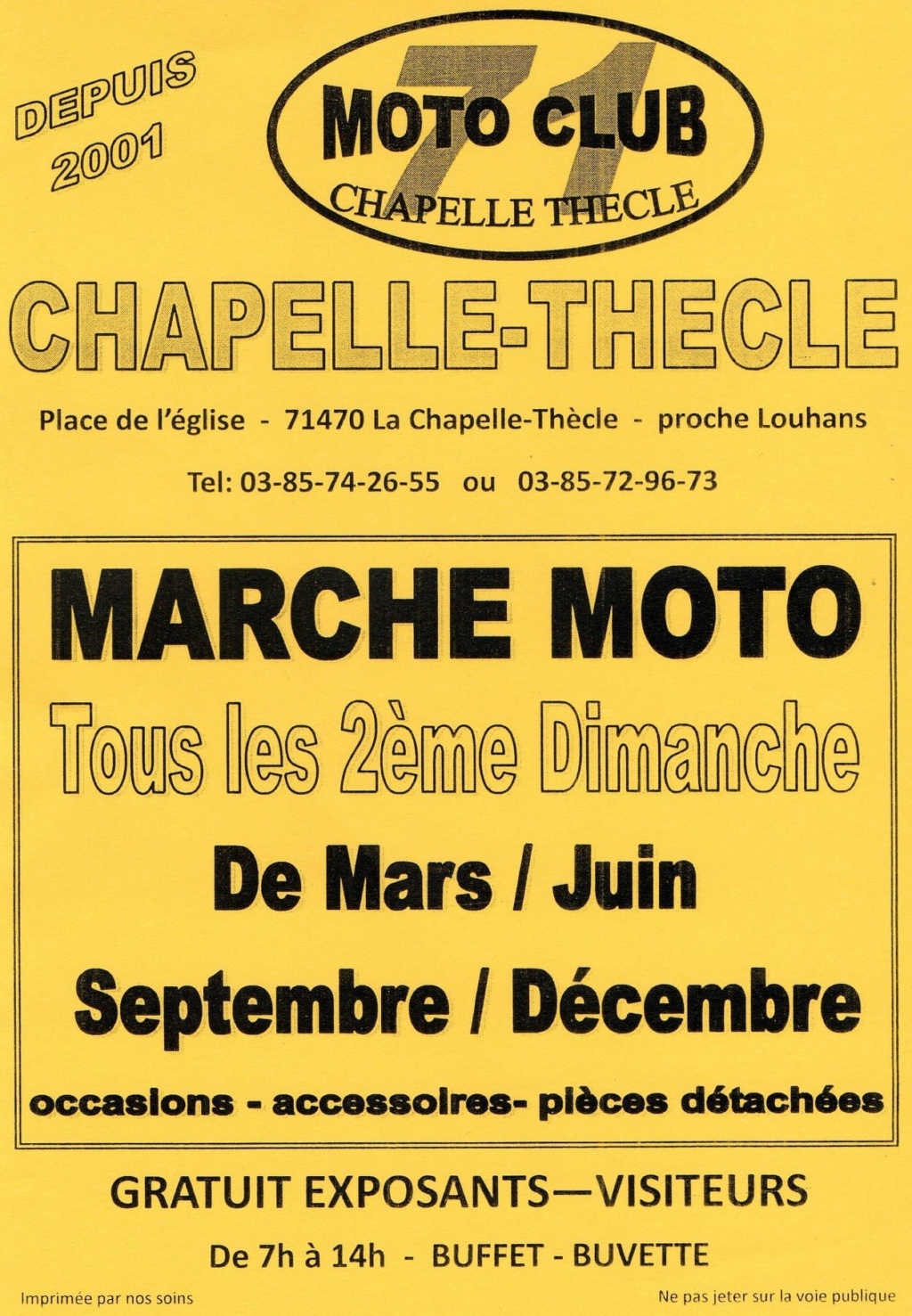 Manifestation - Marché Moto - tous les 2ème Dimanche - La Chapelle - Thècle - ( 71470) 61eae910
