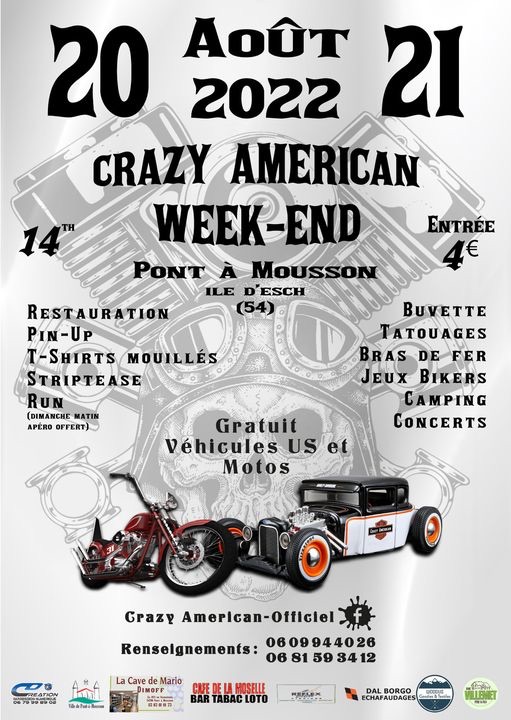 MANIFESTATION - Crazy American Week-end - 20 & 21 Août 2022 - Pont à Mousson (54) 62446c10