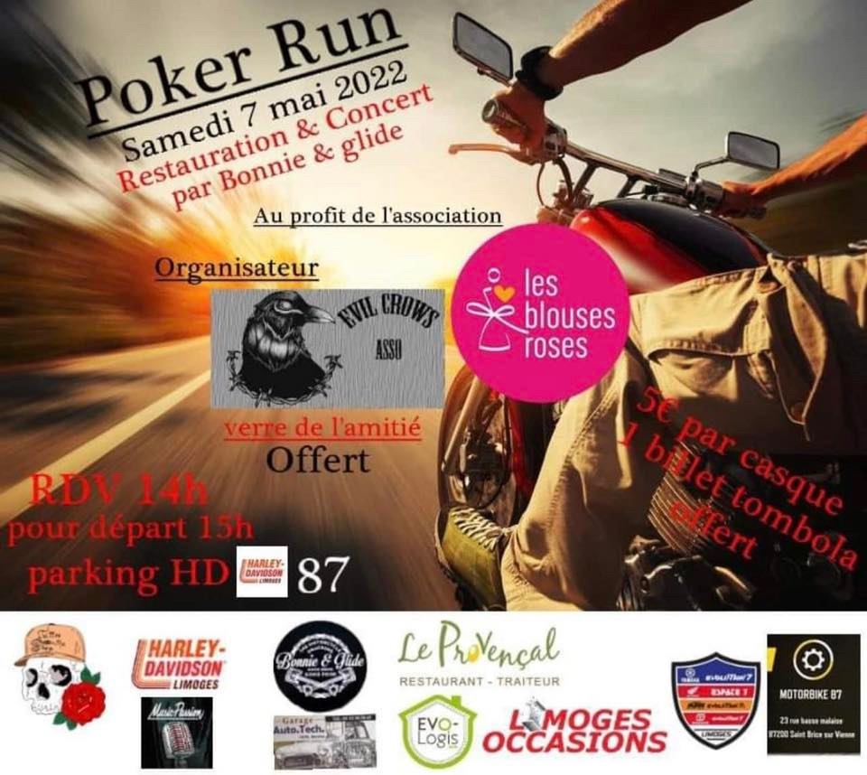 MANIFESTATION - Poker Run - Samedi  7 Mai 2022 - Limoges -  62697a10