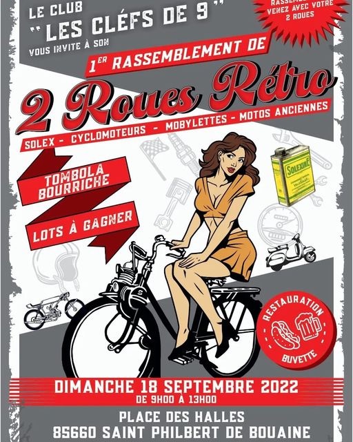 MANIFESTATION - 2 Roues Rétro - Dimanche 18 Septembre 2022 - Saint Philibert de Bouaine (85660) 6318a310